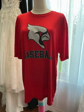 Sport-Tek Cardinals Baseball Performance Shirt Large Red Moisture Wicking